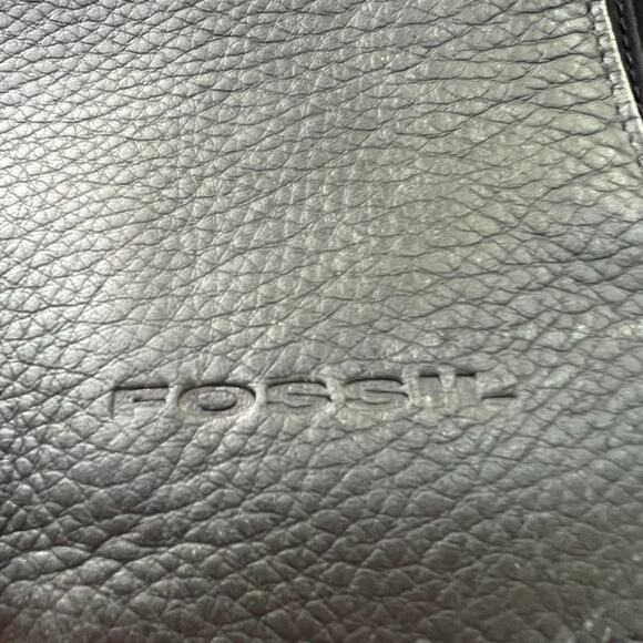 Vintage Fossil Black Pebble Leather and Nylon Crossbody Messenger Bag - Picture 3 of 14